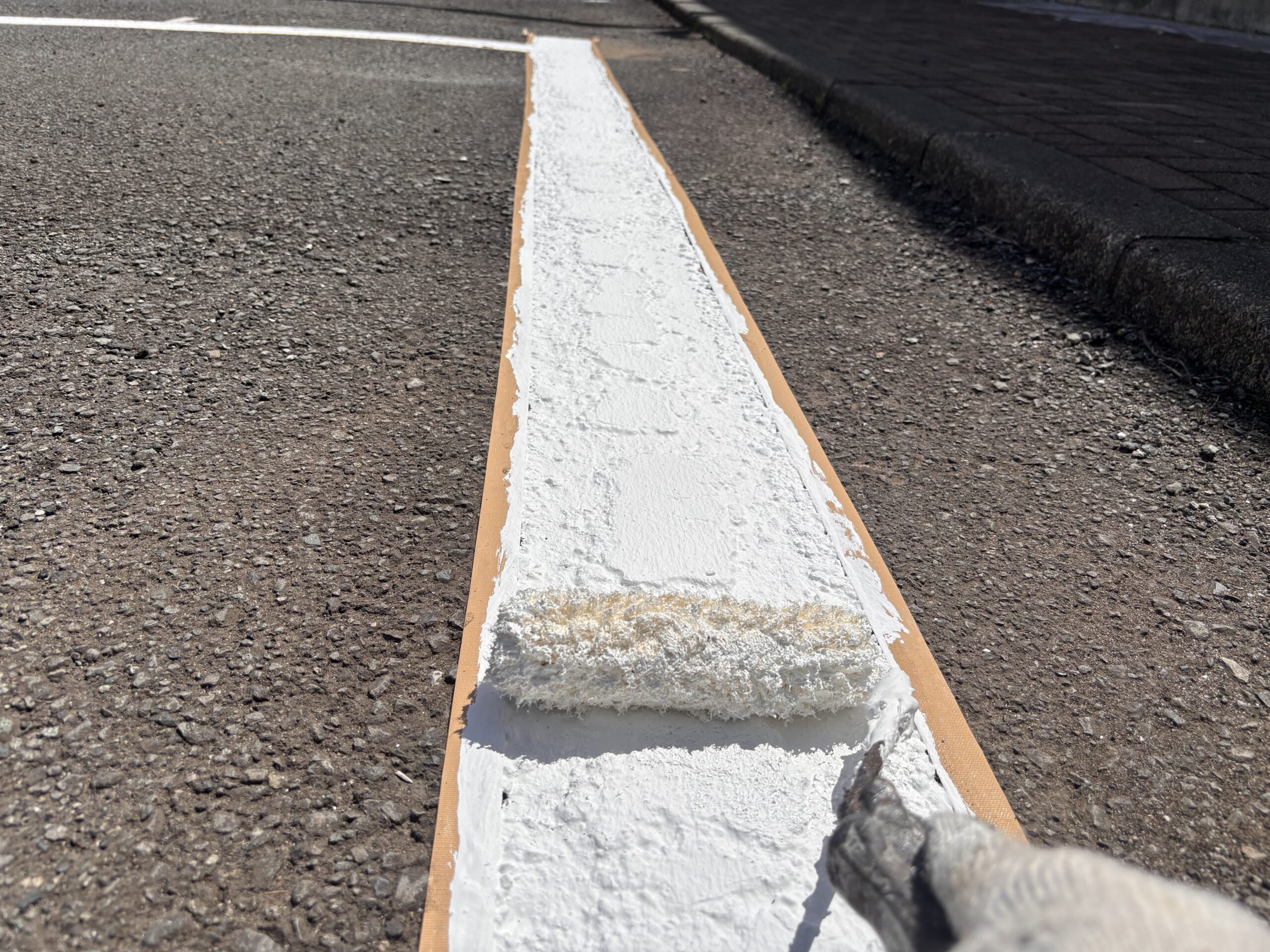 現場で差がつく白線引き！厚塗りは良くない！